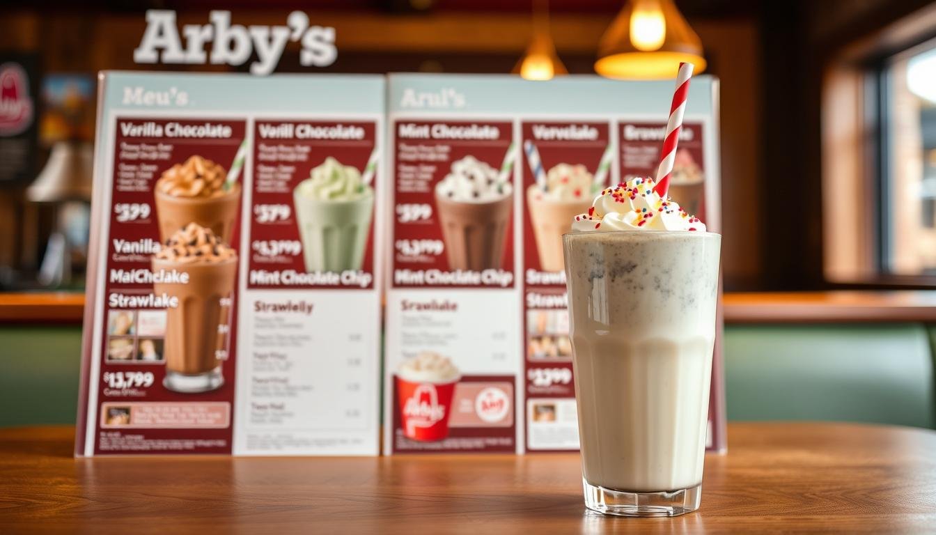 arby's milkshakes menu with prices