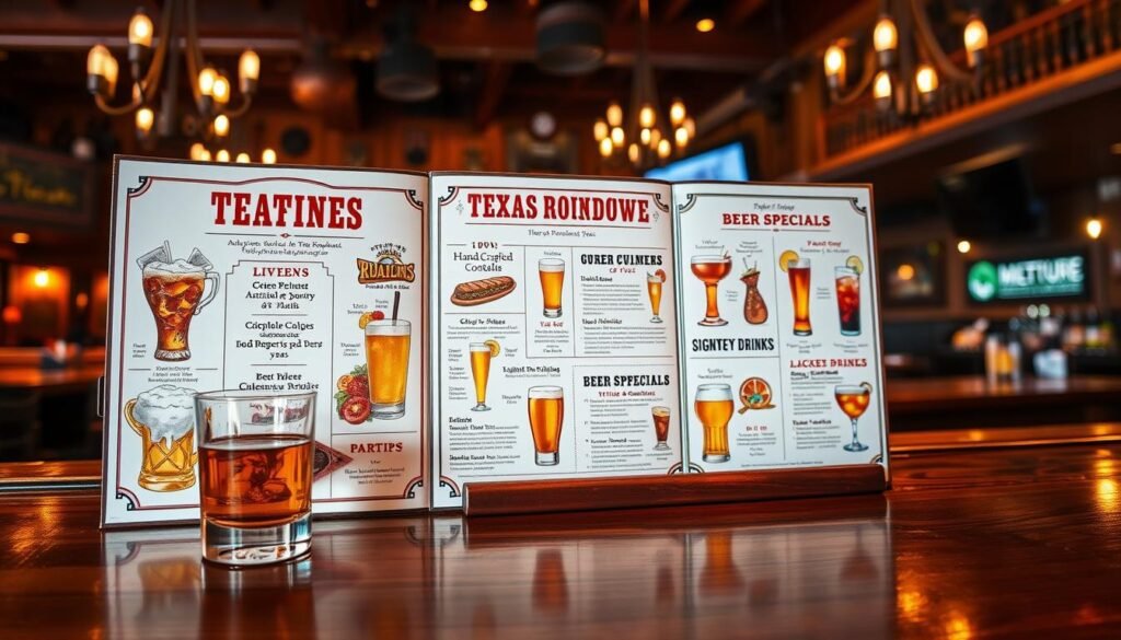 texas roadhouse bar menu
